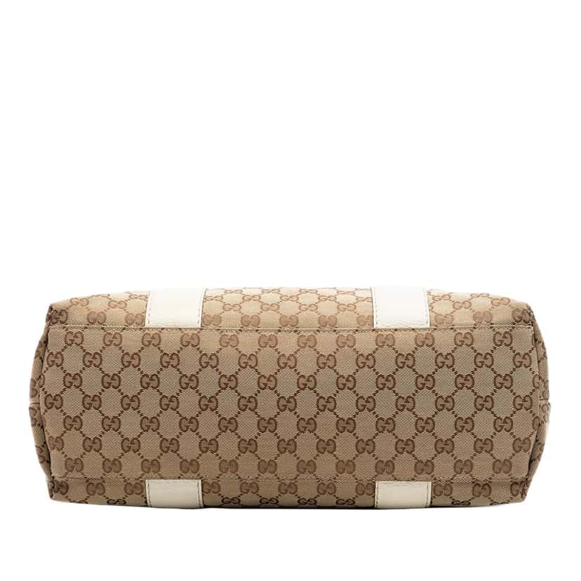 Gucci Medium GG Canvas Bamboo Libeccio Tote Beige Very good condition - Inside View