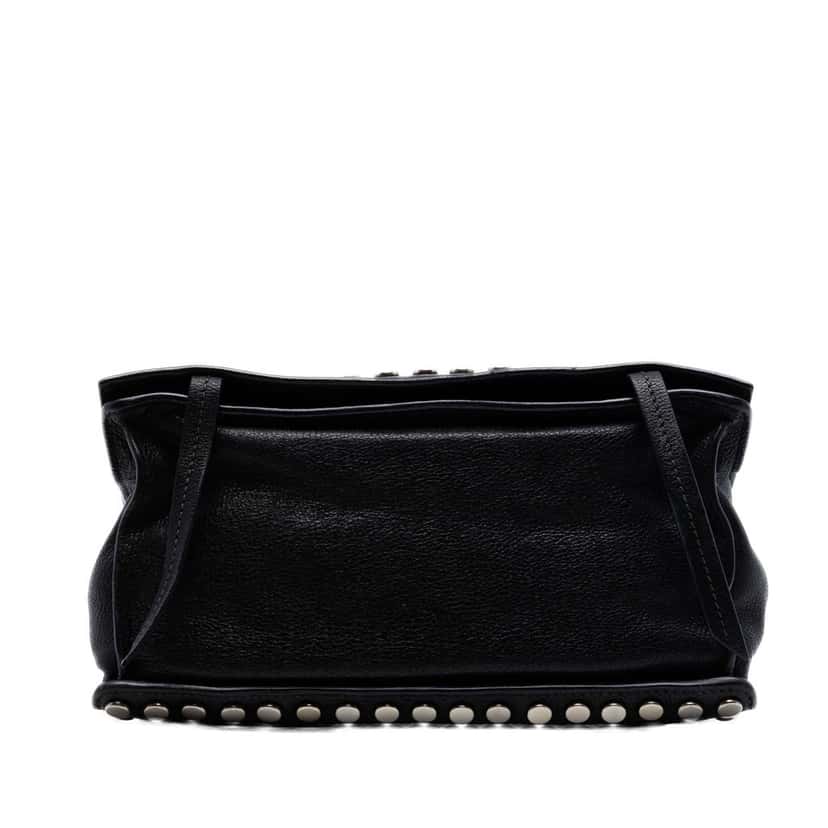 Prada Glace Calfskin Studded Etiquette Flap Black Leather Very good condition - Inside View