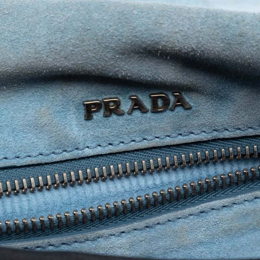 Prada Glace Calfskin Studded Etiquette Flap Black Leather Very good condition - Box View