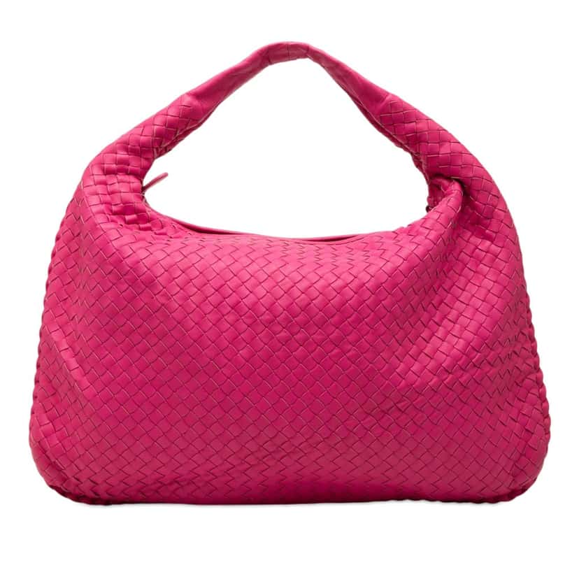 Bottega Veneta Medium Nappa Intrecciato Veneta Hobo Pink Leather Very good condition - Front View