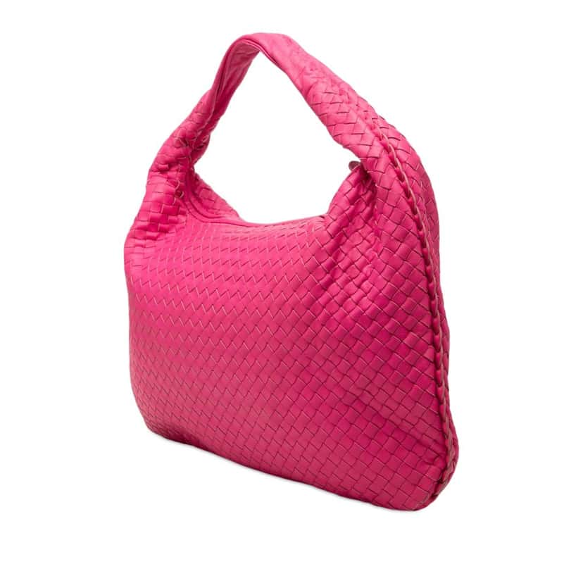 Bottega Veneta Medium Nappa Intrecciato Veneta Hobo Pink Leather Very good condition - Back View