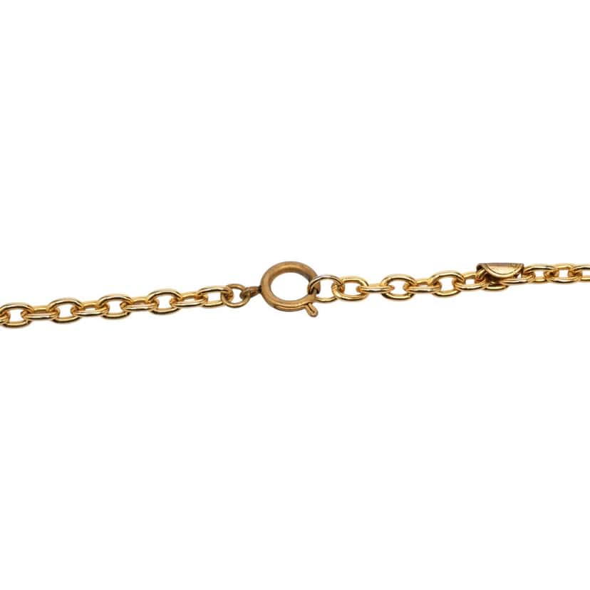 Chanel CC Gold Plated Medallion Station Necklace Gold Metal Very good condition - Model View