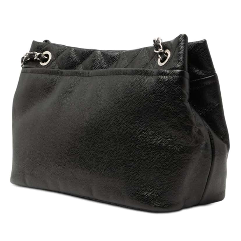 Chanel CC Caviar Timeless Soft Tote Black Leather Very good condition - Back View