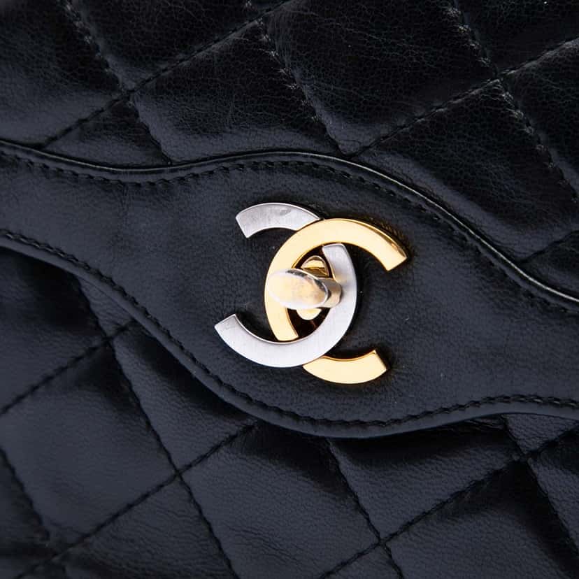 Chanel Limited Edition Paris Quilted Lambskin Double Flap Black Leather Very good condition - Box View