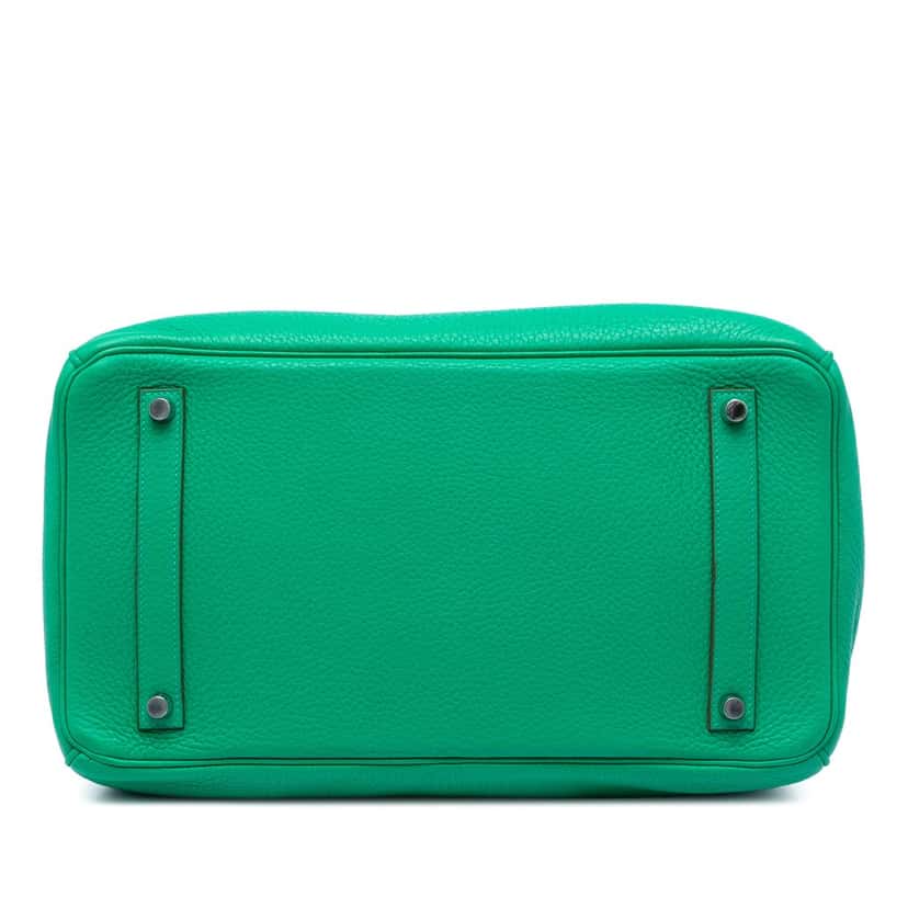 Hermès Clemence Birkin Retourne 35 Green Leather Very good condition - Inside View