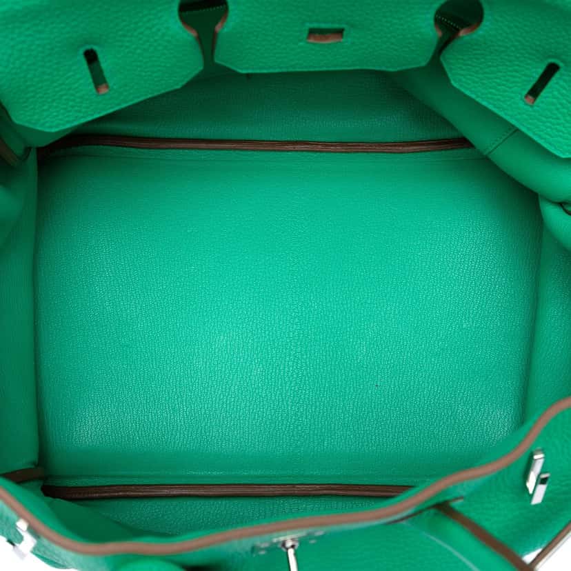 Hermès Clemence Birkin Retourne 35 Green Leather Very good condition - Model View