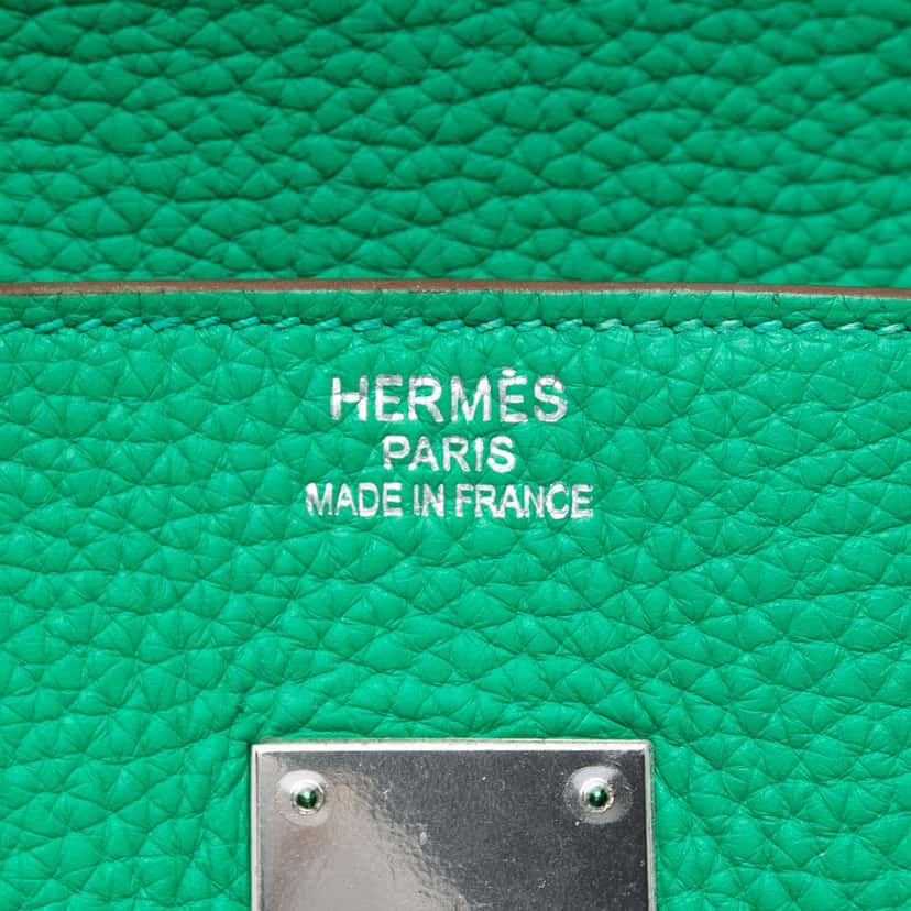 Hermès Clemence Birkin Retourne 35 Green Leather Very good condition - Box View