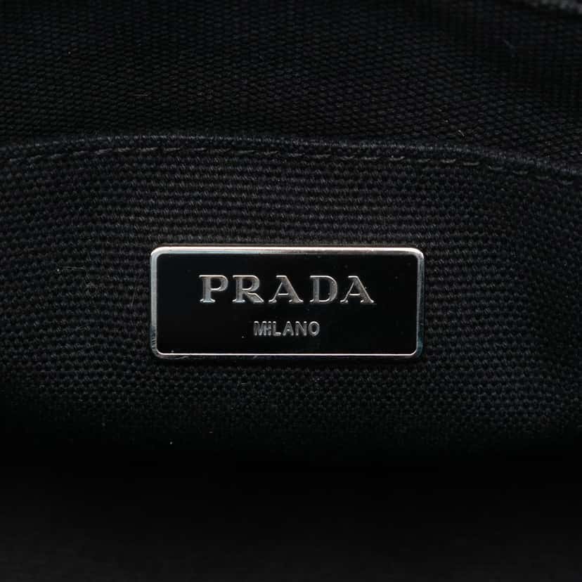 Prada Canvas Canapa Logo Camouflage Satchel Blue Very good condition - Box View