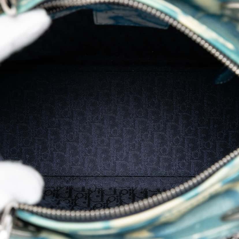 Dior Medium Calfskin Tie Dye Print Lady Dior Blue Leather Very good condition - Model View