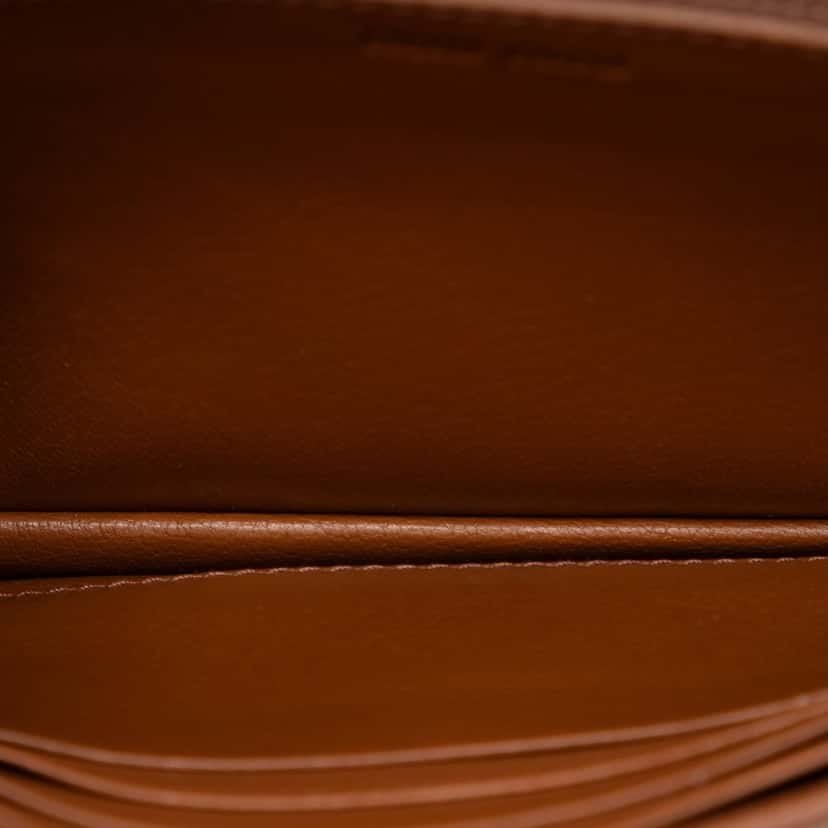 Miu Miu Studded Goatskin Madras Lux Wallet On Chain Brown Leather Very good condition - Model View