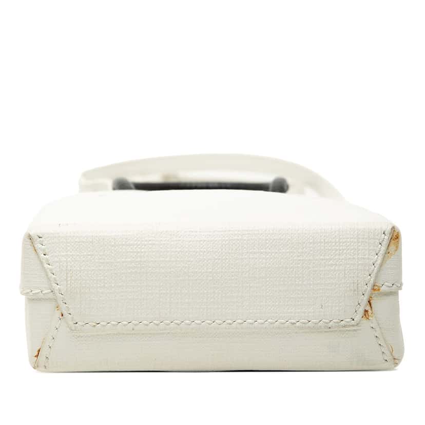 Balenciaga Mini Calfskin Logo Shopping Phone Holder White Leather Very good condition - Inside View