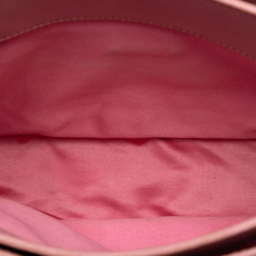 Miu Miu Goatskin Madras Satchel Pink Leather Very good condition - Model View
