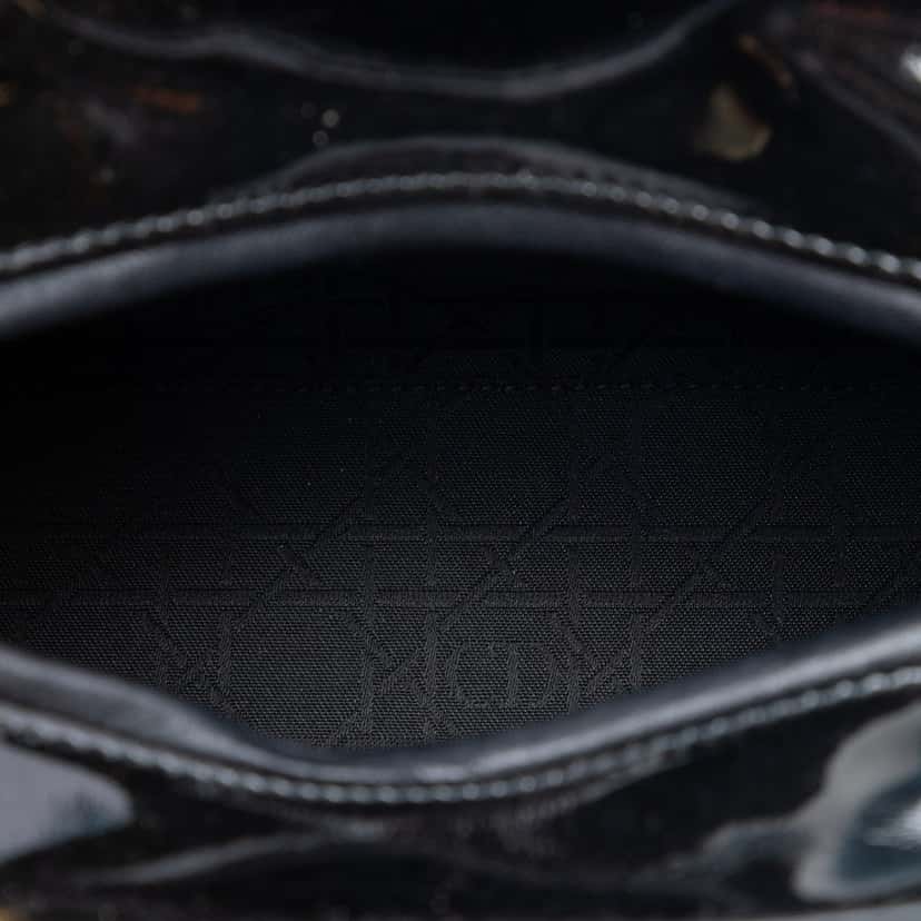 Dior Medium Patent Cannage Lady Dior Black Leather Very good condition - Model View