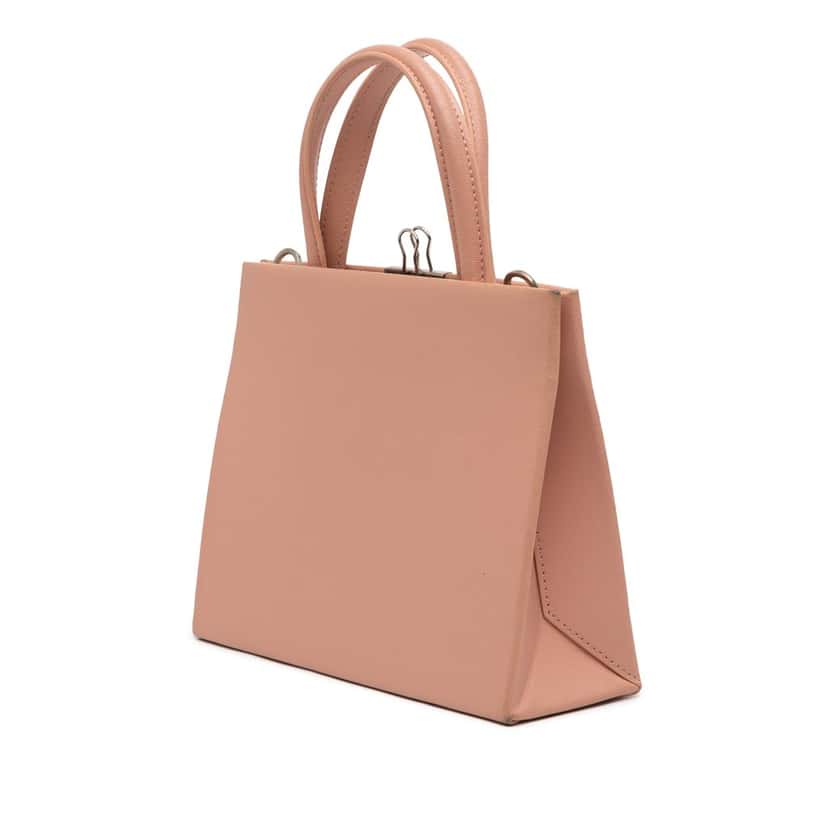 Off-White Mini Calfskin Box Flower Arrow Satchel Brown Leather Good condition - Back View