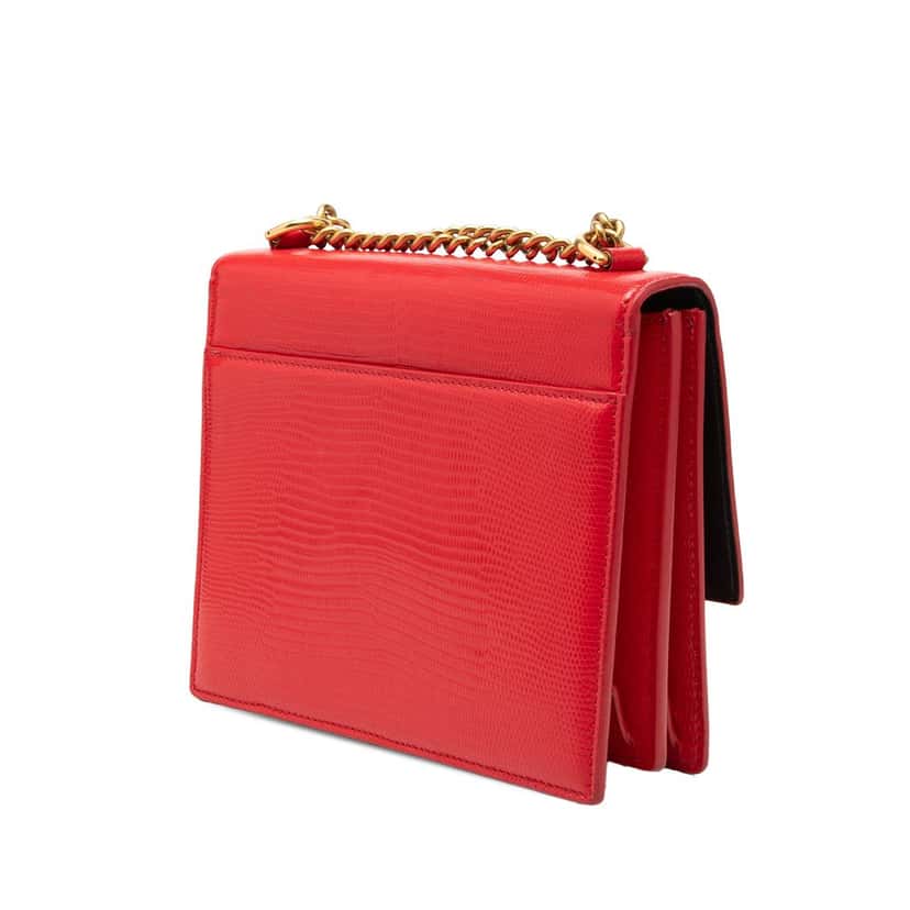 Balenciaga Embossed Patent Sharp S Chain Shoulder Bag Red Leather Very good condition - Back View