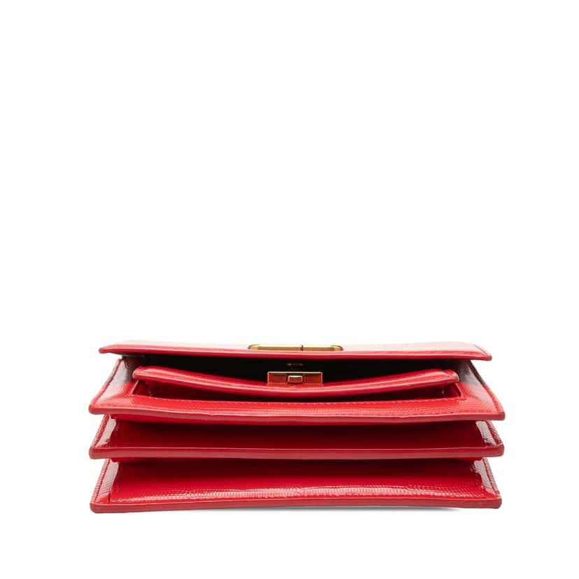 Balenciaga Embossed Patent Sharp S Chain Shoulder Bag Red Leather Very good condition - Inside View