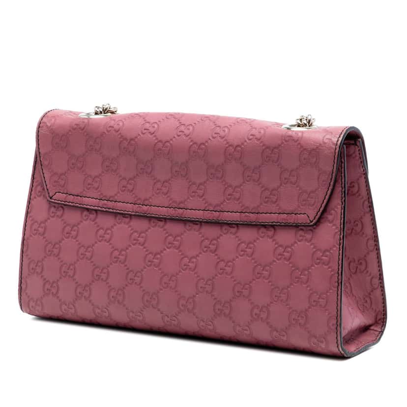 Gucci Medium Guccissima Emily Shoulder Bag Pink Leather Very good condition - Back View