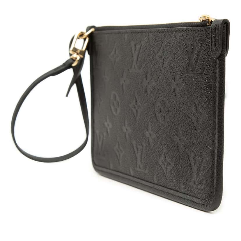 Louis Vuitton Monogram Empreinte CarryAll PM Pouch Black Leather Very good condition - Back View