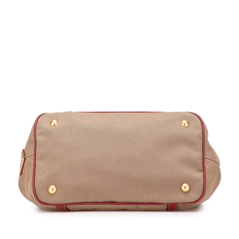 Prada Canvas Canapa Logo Bow Satchel Beige Very good condition - Inside View