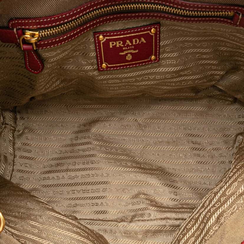 Prada Canvas Canapa Logo Bow Satchel Beige Very good condition - Model View