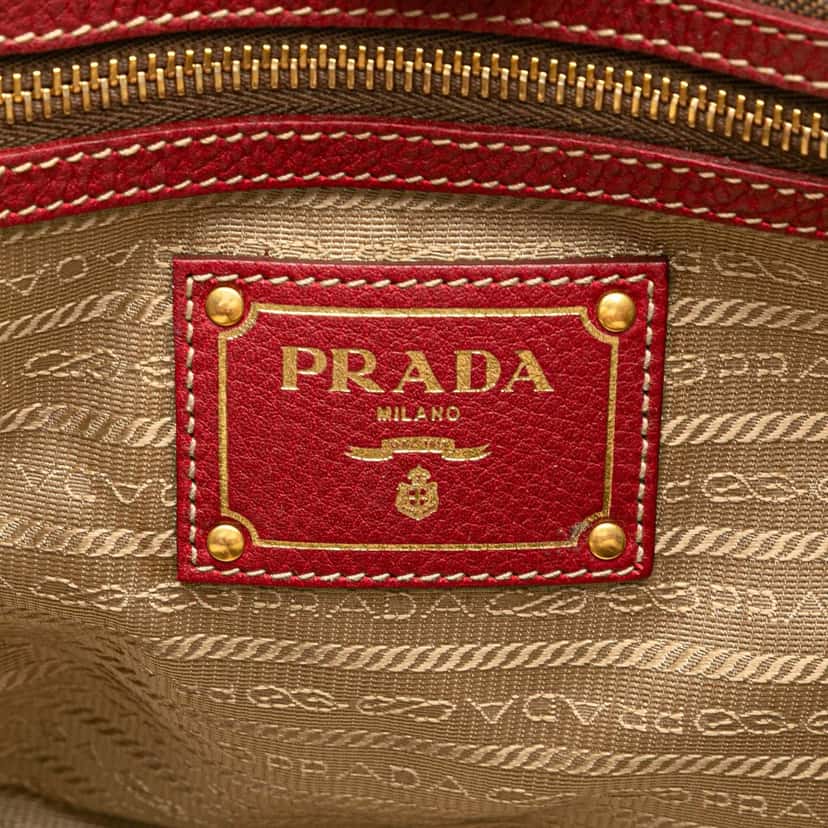 Prada Canvas Canapa Logo Bow Satchel Beige Very good condition - Box View