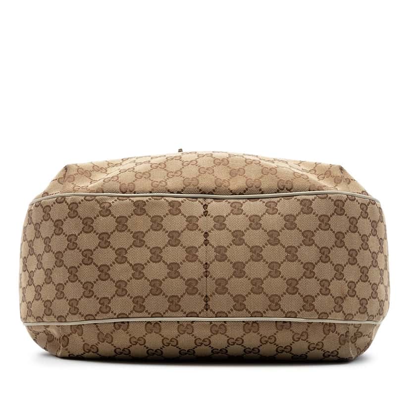 Gucci Medium GG Canvas Emily Flap Satchel Beige Very good condition - Inside View