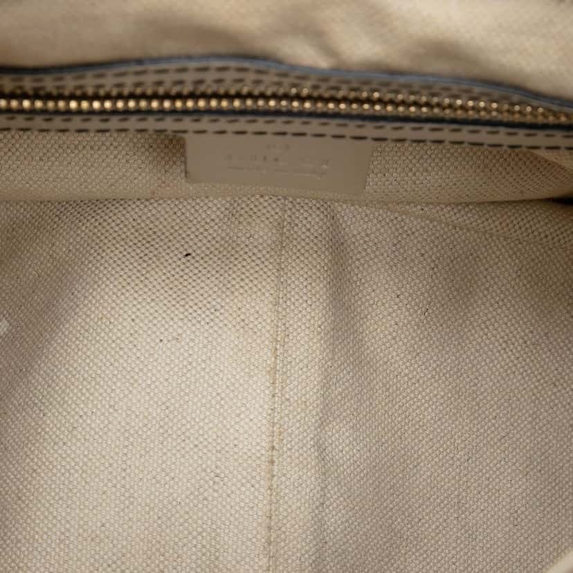 Gucci Medium GG Canvas Emily Flap Satchel Beige Very good condition - Model View