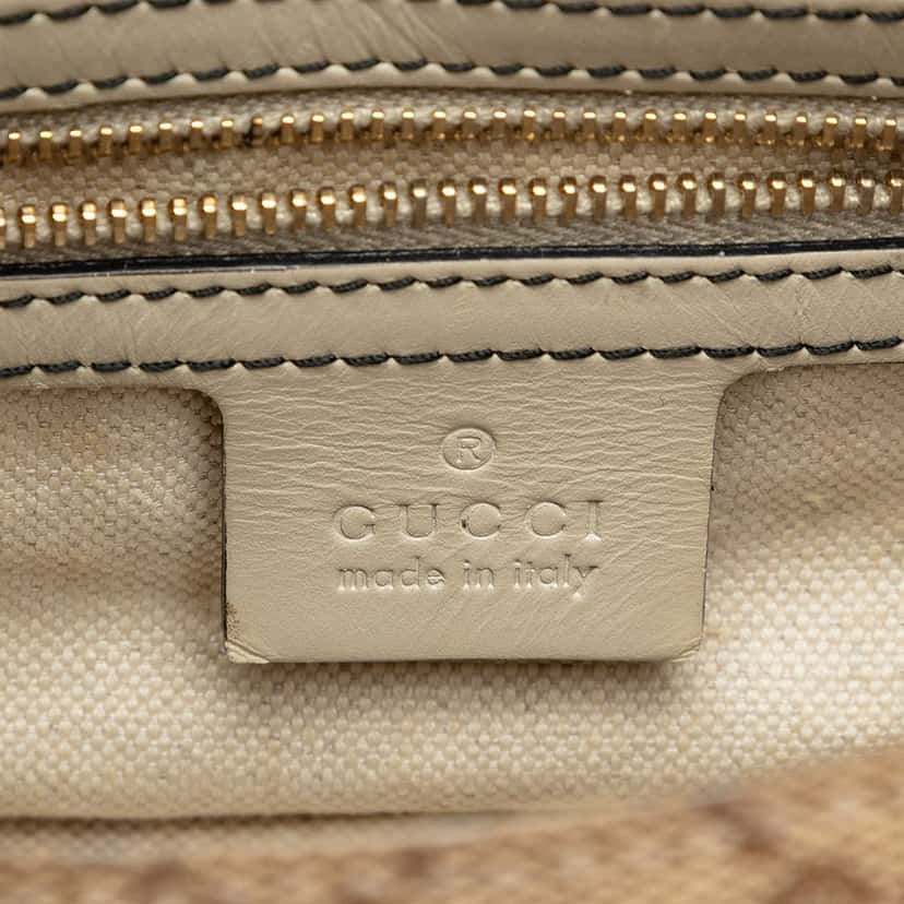 Gucci Medium GG Canvas Emily Flap Satchel Beige Very good condition - Box View