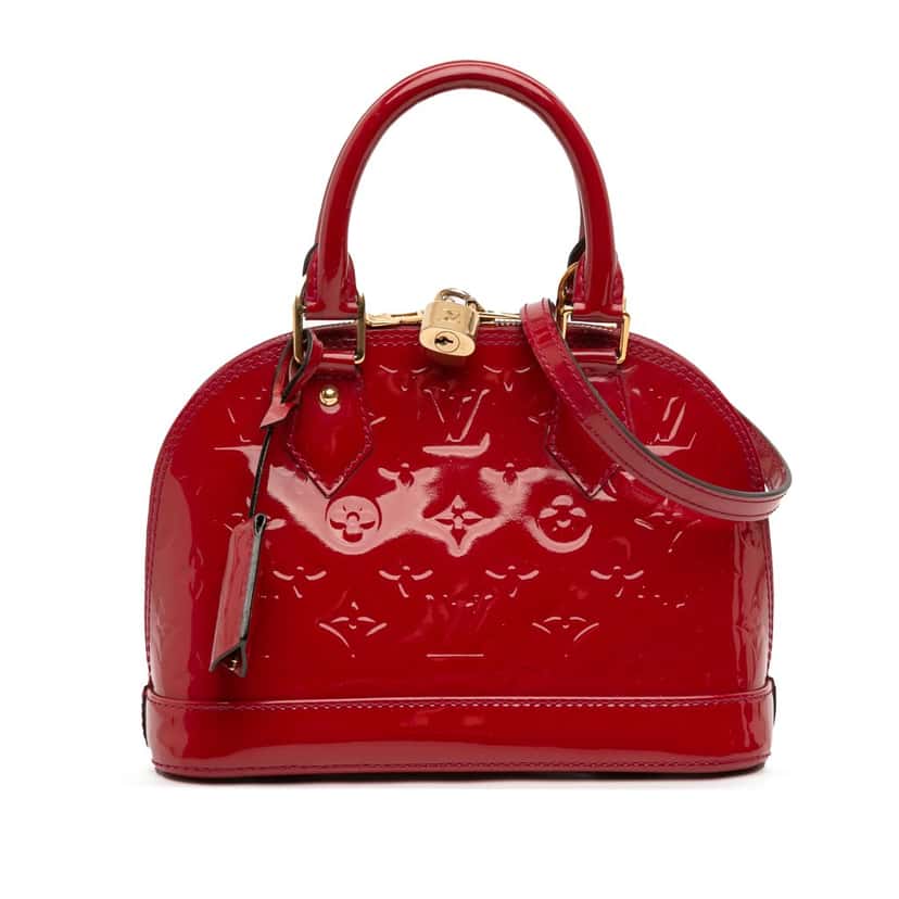 Louis Vuitton Monogram Vernis Alma BB Red Leather Very good condition - Front View