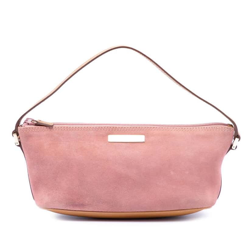 Gucci Suede Boat Pink Leather Very good condition - Front View