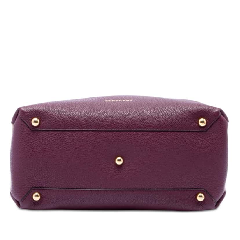 Burberry Medium Leather and House Check Banner Satchel Purple Leather Very good condition - Inside View