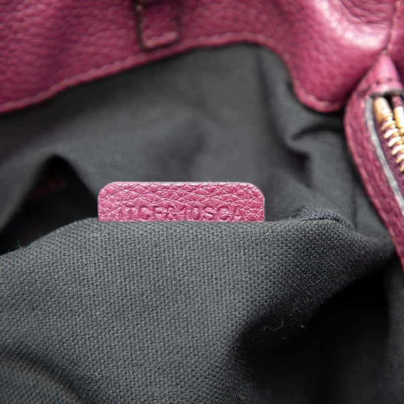Burberry Medium Leather and House Check Banner Satchel Purple Leather Very good condition - Box View