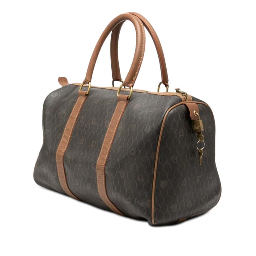 Dior Honeycomb Coated Canvas Boston Bag Black Good condition - Back View