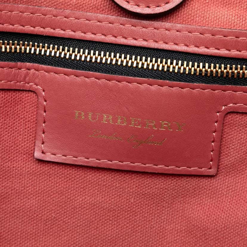 Burberry Small Haymarket Check Coated Canvas Canterbury Tote Beige Very good condition - Box View