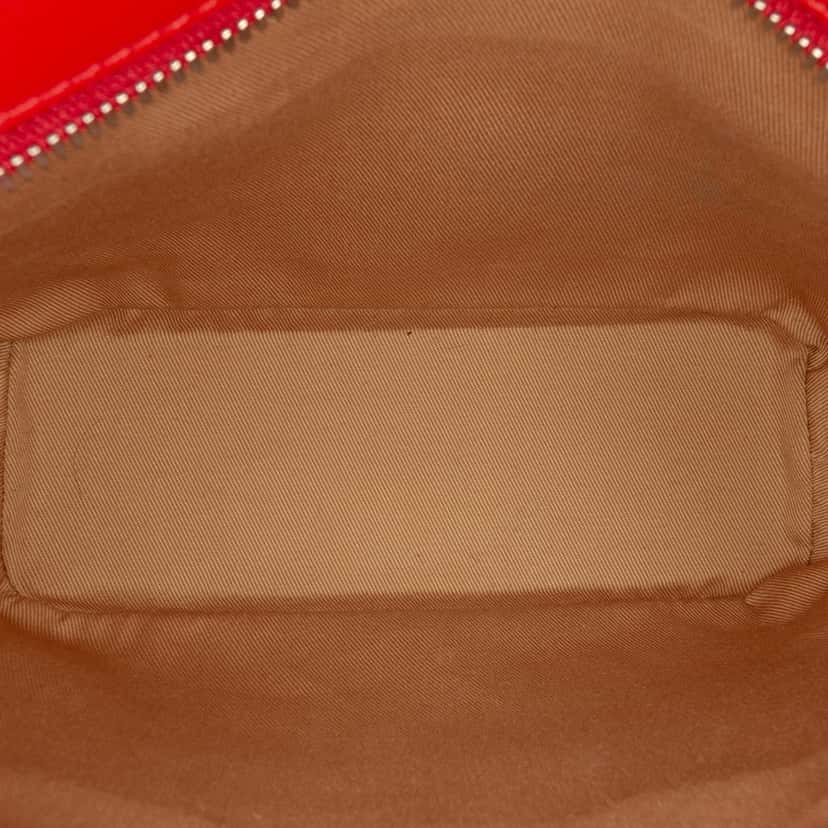MCM Mini Visetos Coated Canvas Aren Top Zip Shopper Tote Red Very good condition - Model View