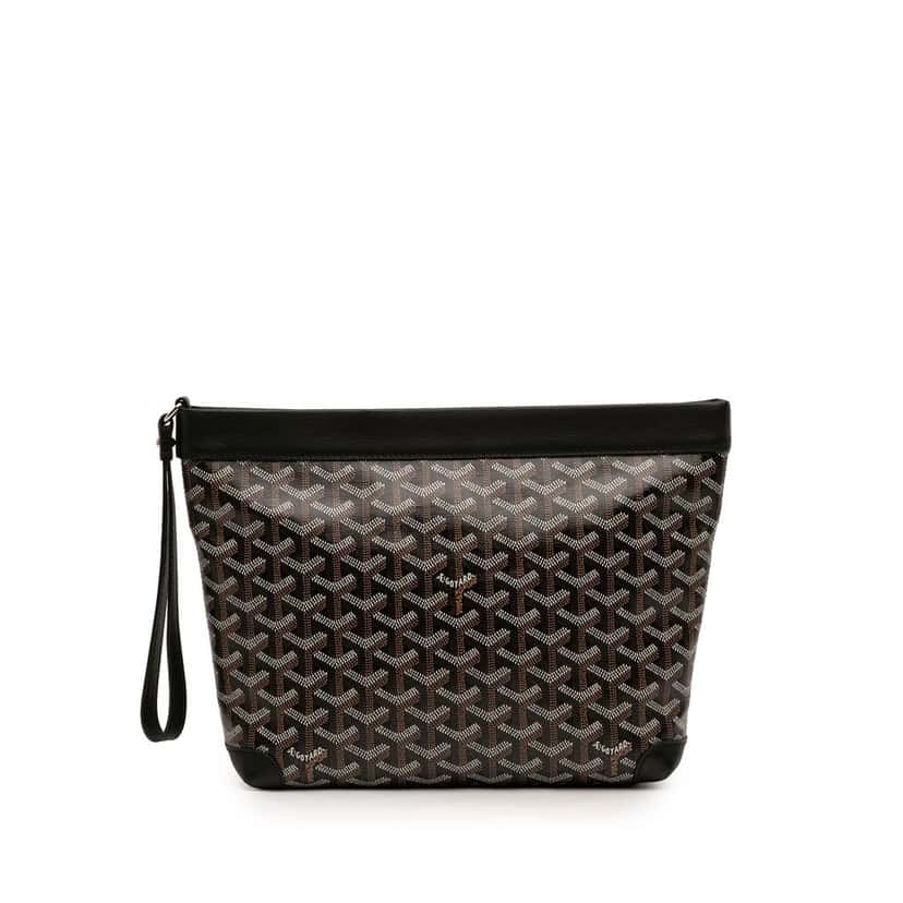 Goyard Goyardine Coated Canvas Conti Pouch Black Very good condition - Front View