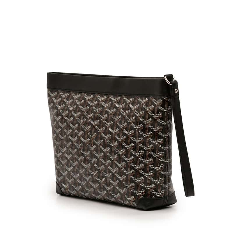 Goyard Goyardine Coated Canvas Conti Pouch Black Very good condition - Back View
