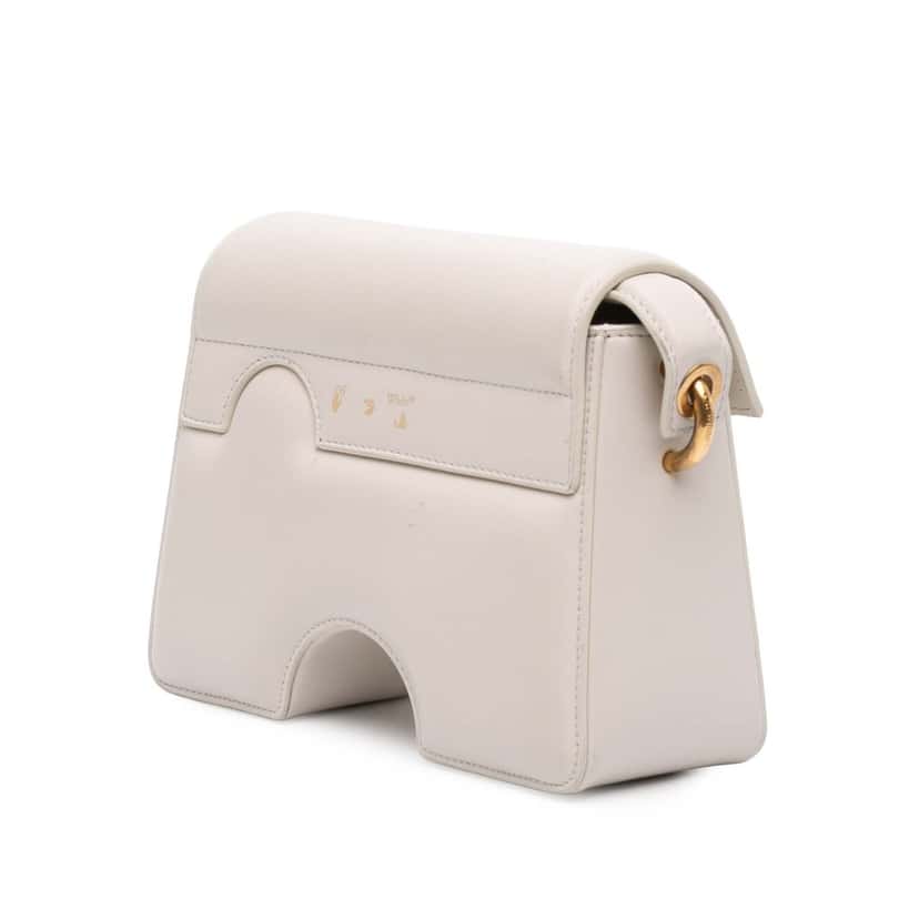 Off-White Leather Burrow 22 Crossbody White Leather Very good condition - Back View