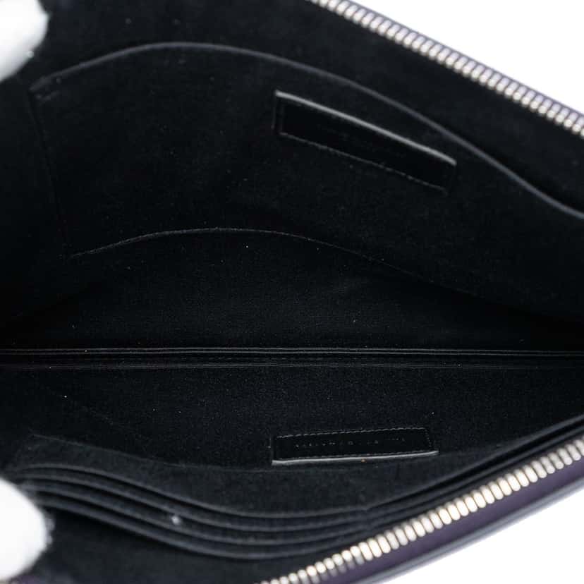 Saint Laurent Grain De Poudre Zipped Tablet Holder Black Leather Very good condition - Model View