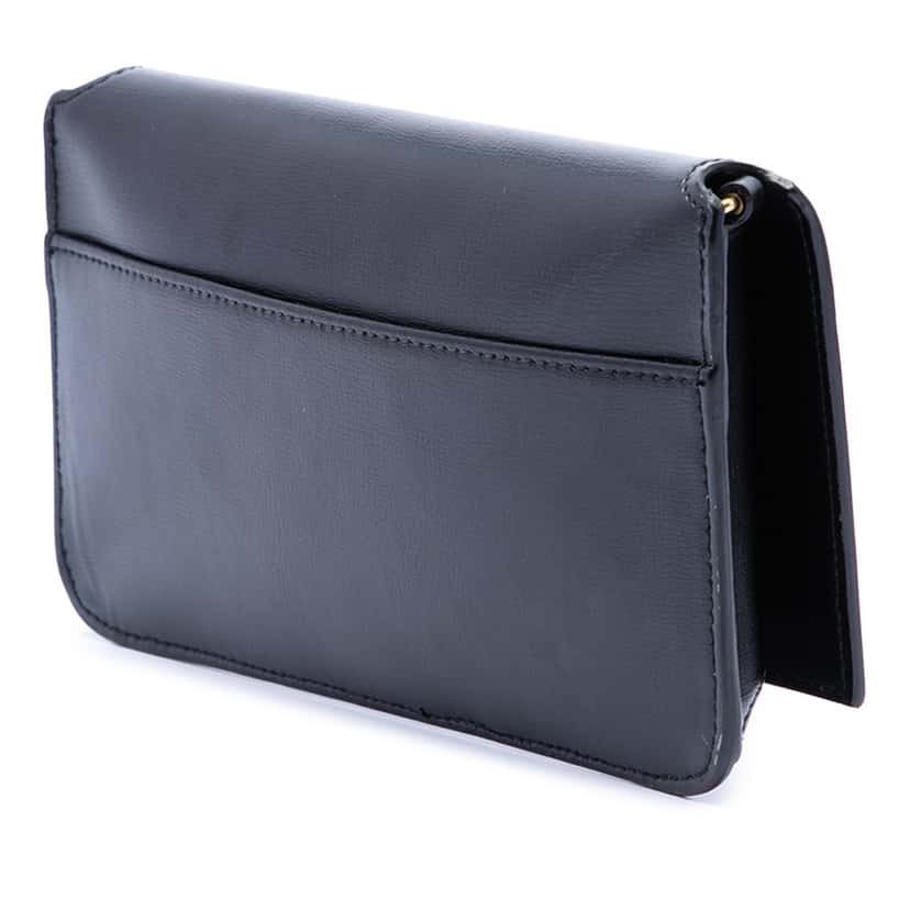 Saint Laurent Smooth Calfskin Cassandre Phone Holder Black Leather Very good condition - Back View