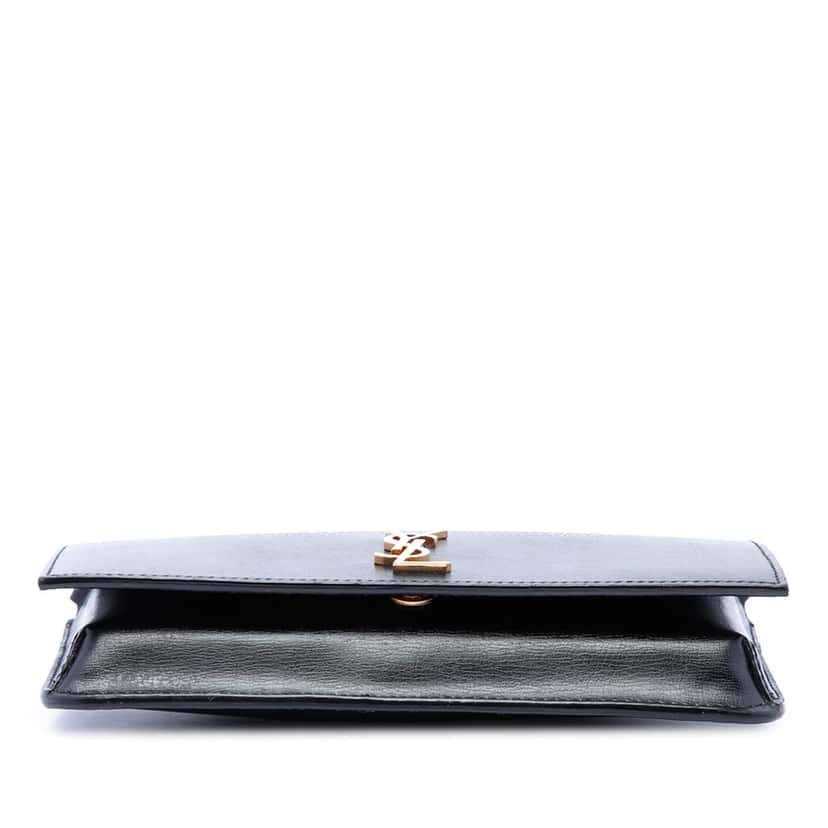Saint Laurent Smooth Calfskin Cassandre Phone Holder Black Leather Very good condition - Inside View