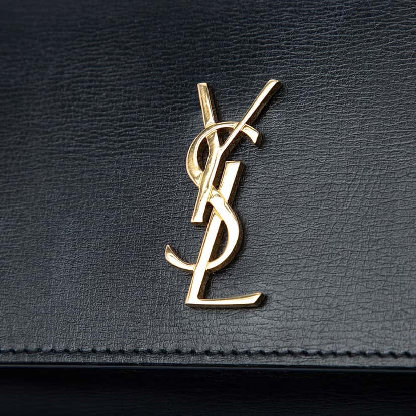 Saint Laurent Smooth Calfskin Cassandre Phone Holder Black Leather Very good condition - Box View