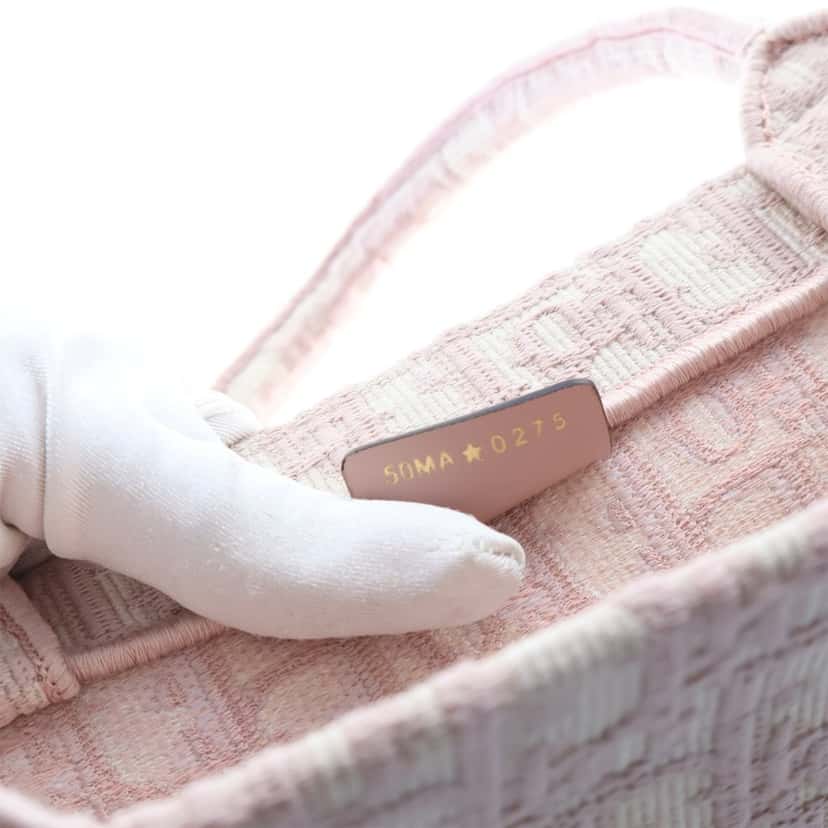 Dior Medium Oblique Embroidered Canvas Book Tote Pink Very good condition - Box View