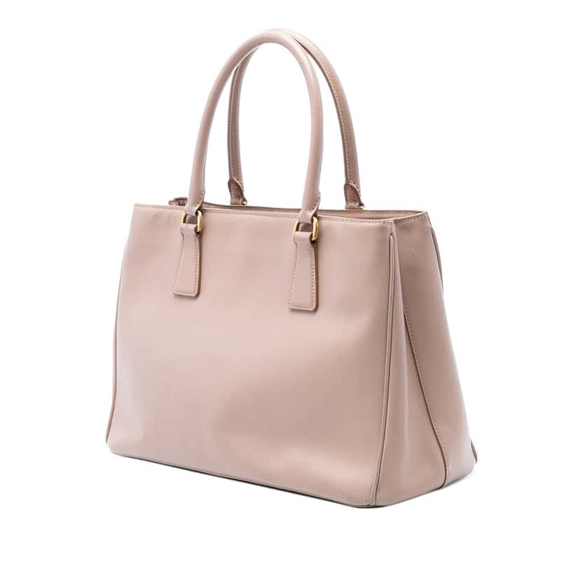 Prada Medium Saffiano Lux Galleria Satchel Beige Leather Good condition - Back View