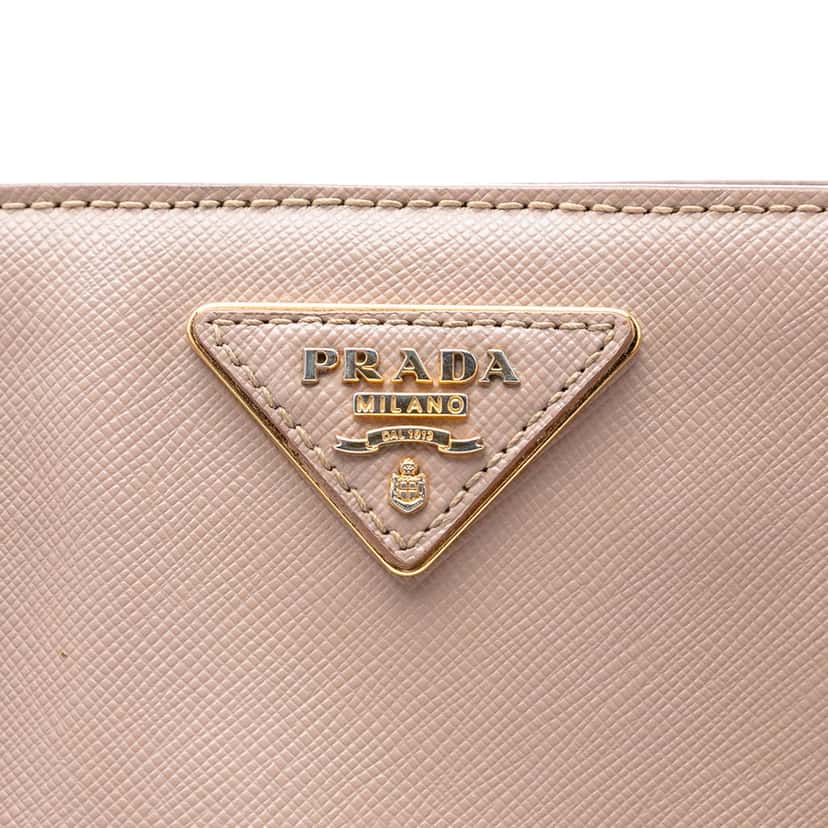 Prada Medium Saffiano Lux Galleria Satchel Beige Leather Good condition - Box View