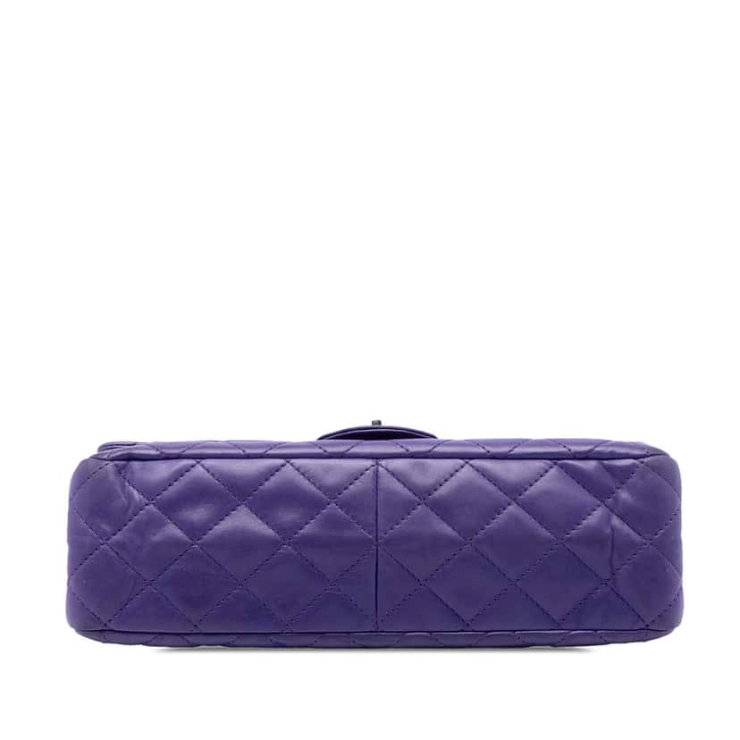 Chanel Quilted Lambskin Reissue 2.55 Double Flap 227 Purple Leather Very good condition - Inside View