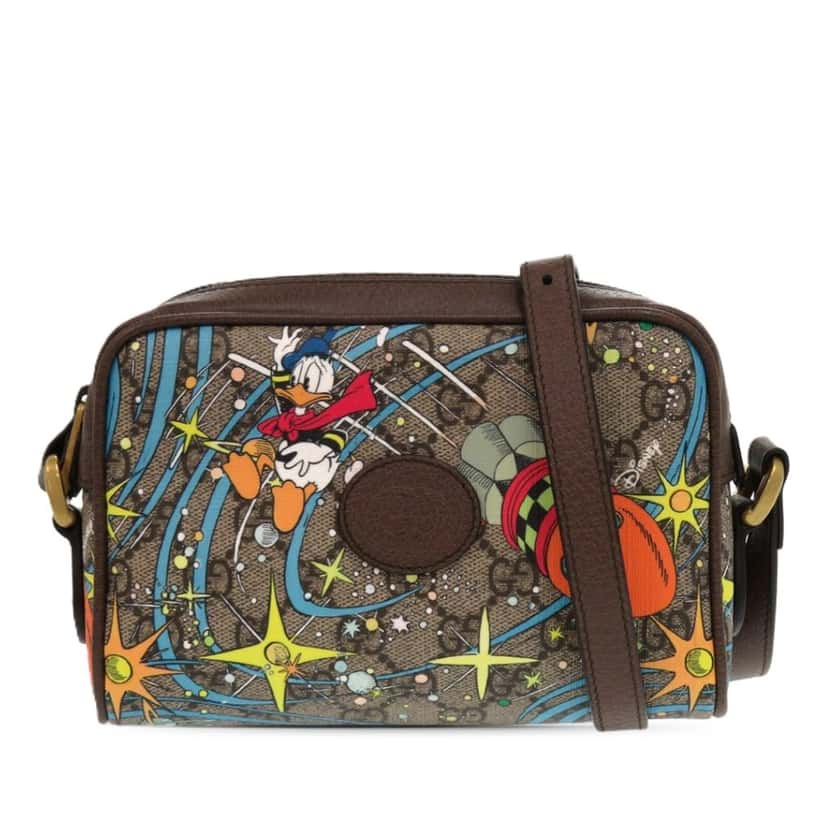 Gucci Disney GG Supreme Interlocking G Donald Duck Crossbody Beige Very good condition - Front View