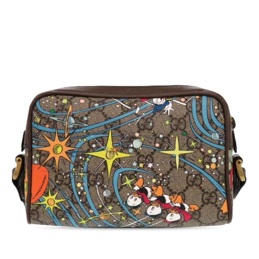 Gucci Disney GG Supreme Interlocking G Donald Duck Crossbody Beige Very good condition - Back View