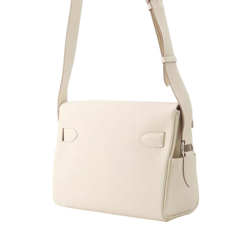 Hermès Togo Kelly Messenger PM White Leather Never worn - Back View