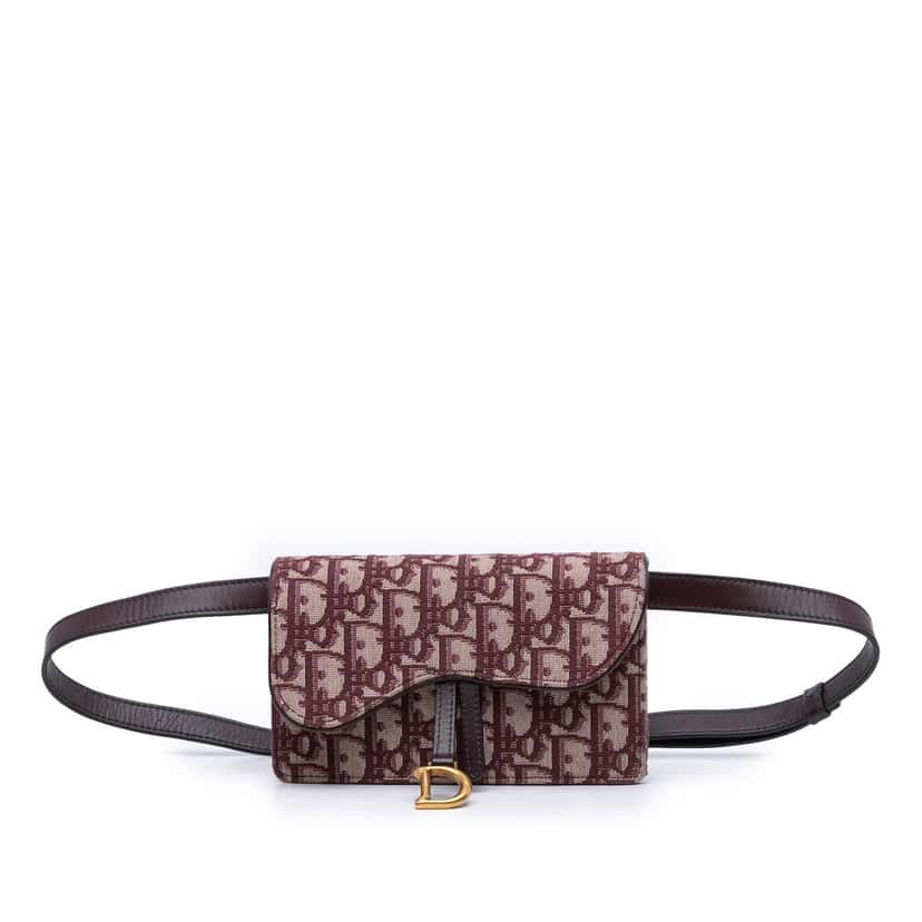 Dior Oblique Canvas Saddle Belt Bag Red Very good condition - Front View